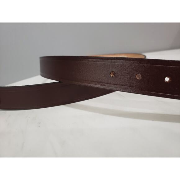 NEW Dickies Men's Casual Leather Belt‎ Solid Simple Classic Brown Sz: 44 Work - Picture 3 of 3
